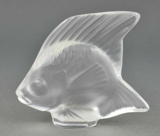 Fine Vtg Lalique France Art Glass Pet Clear Miniature Crystal Fish Sculpture