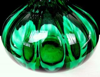 DEPRESSION GLASS RIB OPTIC GREEN LAMP SHADE SHAPED RUFFLED RIM 6 3/4 