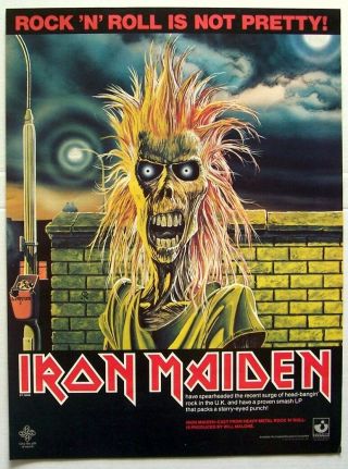 Iron Maiden 1980 Poster Advert Debut Album Rock 