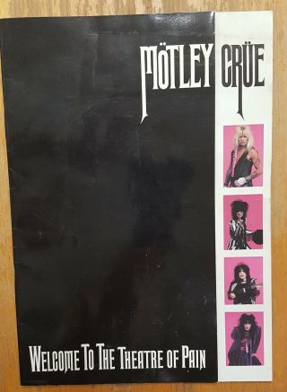 Motley Crue Tour Program 1986 - Theatre Of Pain Uk Rare