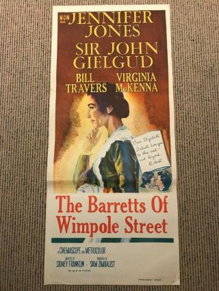 Movie Poster 13x30 The Barretts Of Wimpole Street (1957) Jennifer Jones