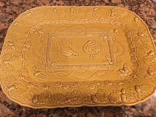 Sur La Table Large Turkey Platter Plate Tray with 4 Matching salad plates 5