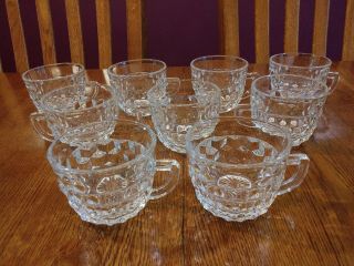 9 Lovely Vintage Fostoria American Clear Glass Punch Cups