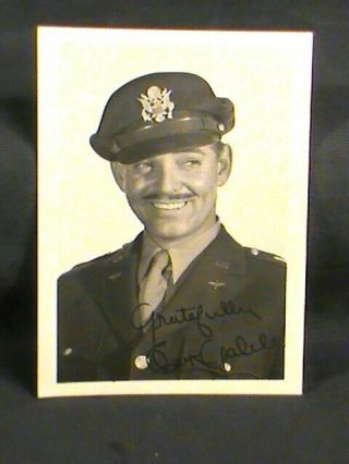 Photo: Clark Gable In His Usaf Uniform During Wwii,  Autographed