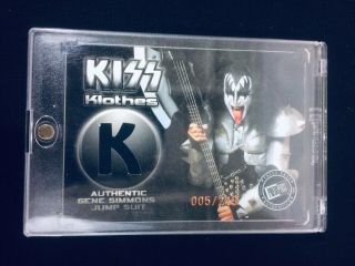 Kiss Band Press Pass Rock Star Relics Gene Simmons Costume Jumpsuit Swatch Card