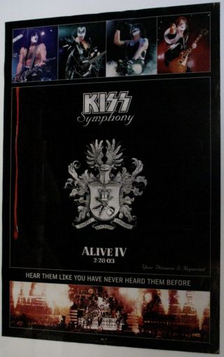 Kiss Symphony Alive Iv 2003 Promo Poster