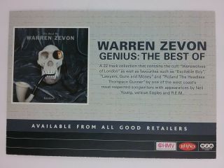 Warren Zevon AH - OOO Pin,  Promo Counter Advertising Sign,  Press Photo 3
