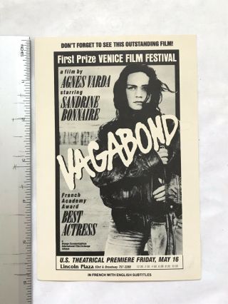 Vintage Vagabond Agnes Varda Sandrine Bonnaire French Movie Exhibit Fan Postcard