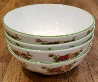 Set Of 4 Royal Albert Old Country Roses (casual Classics) - - 6 " Cereal Bowls