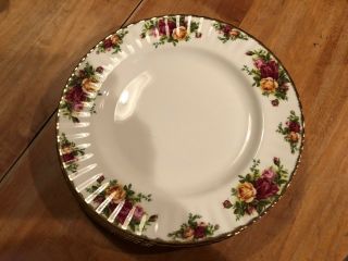 12 Royal Albert Old Country Roses Salad Plates - - England