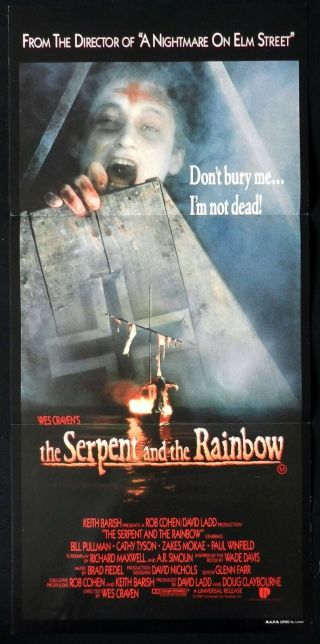 The Serpent And The Rainbow Rare Daybill Movie Poster Wes Craven Bill Pullman