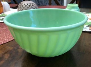 Jadeite Jadite Green Fire King Swirl Large 9 Inch Bowl