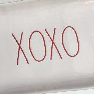 Rae Dunn XOXO Red Valentine’s Day 2017 Large Serving Tray Platter 3