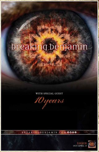 Breaking Benjamin Ember Tour 2018 Ltd Ed Rare Poster,  Rock Poster 10 Years