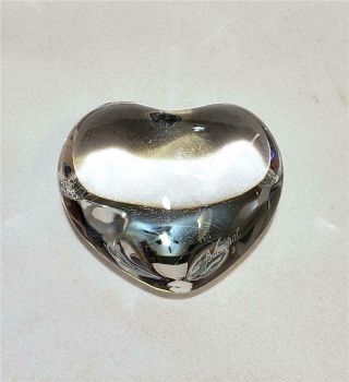 Baccarat Puffy Heart Crystal Glass Paperweight France
