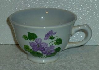 Lu - Ray Luray Cup Chatham Grey Gray Vtg Purple Flowers