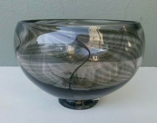 Phoenix Studios - Studio Art Glass Pulled Feather Bowl - 1995