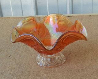 Vintage Carnival Glass Footed Bon Bon Dish Retro Vase