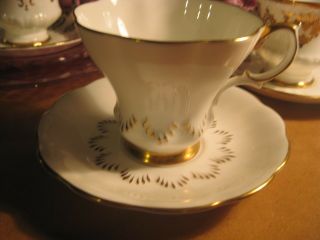 Vintage Royal Albert Bone China England White Gold Teacup And Saucer