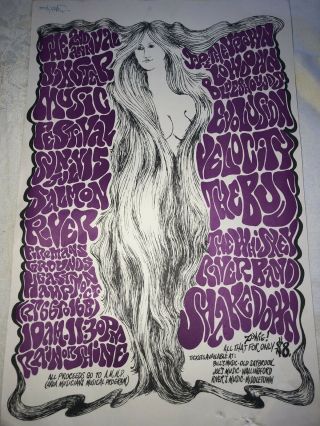 Orig 1970’s Concert Flyer Poster Six Star Music Festival East Hampton CT Signed 2