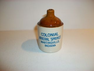 Uhl Pottery Mini Jug Colonial Mineral Springs Martinsville Indiana Early 1900s
