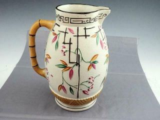 Antique 8 3/4 " Majolica Pitcher By Brownhills Pottery Co Ca 1880