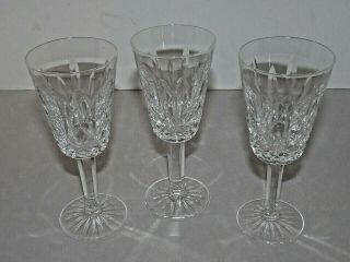 (3) Waterford Irish Crystal Lismore 5 1/8 " Sherry Glass Gothic Mark Euc Jd