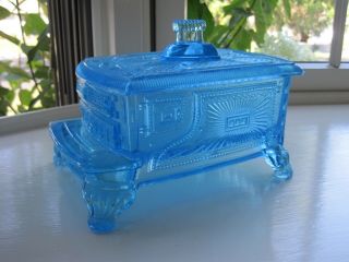 Covered Kitchen Stove Butter Dish Eapg Rare Color