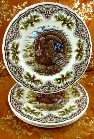 Royal Stafford Set 4 Victorian English Turkey Thanksgiving Dinner Plates More