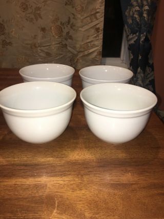 Set Of 4 White Pottery Barn Cafeware Cereal/soup Bowls Deep Suppertime Ec
