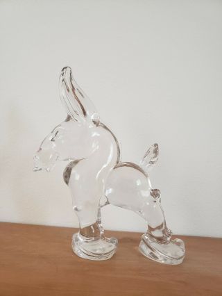 Vintage Heisey Crystal Glass Donkey Near Perfect