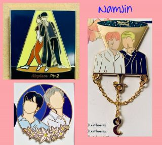 Bts Namjin Pin Set Of Three Bangtan Enamel Pins Rm Jin