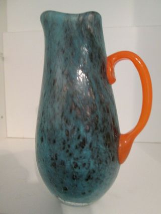 Nick Orsler Vintage British Studio/art Glass Handled Vase/jug Signed Dated 2007