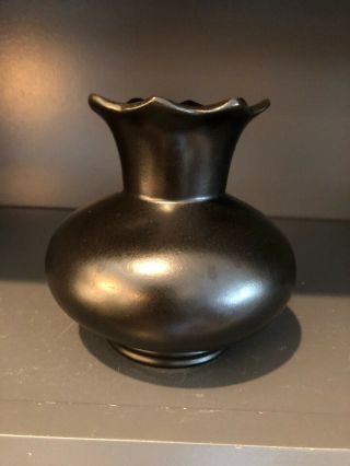 Vintage Mccoy Usa Art Pottery Vase Rare Matte Black Glaze