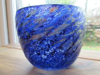 Studio/art Glass Aleppo Bowl/vase Milan Vobruba For Gusum Sweden Signed Dated 93