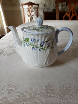 Vintage Shelley Harebell 13590 Teapot 3 - Cup Oleander Fine Bone China