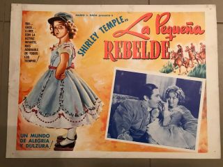 Mexican Lobby Card 12.  5x17: The Littlest Rebel (1935) Shirley Temple,  John Boles