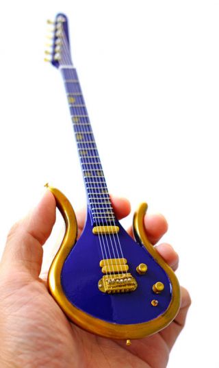 Miniature Guitar Prince Last Guitar Purple Gold Prince Symbol Awesome 2
