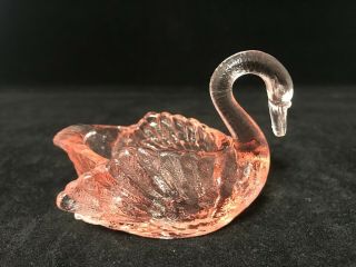 Vintage Cambridge Glass Co.  1040 Peach Blo Swan - Type I 3 " Marked - Nut/salt Dip