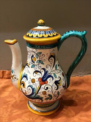 Vintage Deruta Italy Ceramic Tea Coffee Pot