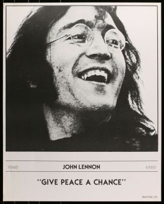 Rare Vintage John Lennon 1940 - 1980 Give Peace A Chance Poster 23 X 29 " Beatles