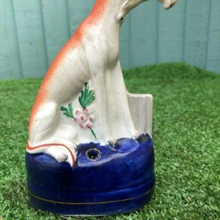 MID 19thC STAFFORDSHIRE SEATED GREYHOUND DOG WITH RABBIT IN MOUTH c1860s 3