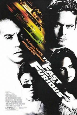 The Fast And The Furious Great Orig D/s 27x40 Movie Poster Last One 2001 (th10)