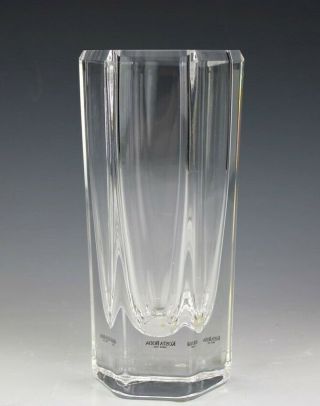 Kosta Boda Artist Signed Studio Blown Mid Century Modern Art Glass Mantle Vase