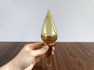 Vintage Mid Century Amber Glass Stopper for a Decanter,  Blenko Empoli 2