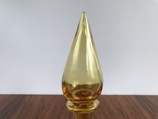 Vintage Mid Century Amber Glass Stopper for a Decanter,  Blenko Empoli 3