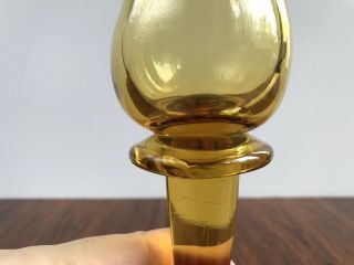 Vintage Mid Century Amber Glass Stopper for a Decanter,  Blenko Empoli 4