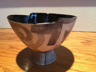 Modern Studio Hand Crafted Pottery Bowl Signed Ash
