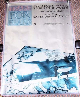 Tears For Fears Uk Promo Poster " Everybody Wants To Rule The World " Single 1985
