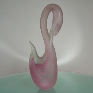 Vintage Attr Cenedese Murano Duck Sommerso Scavo Italian Art Glass Signed